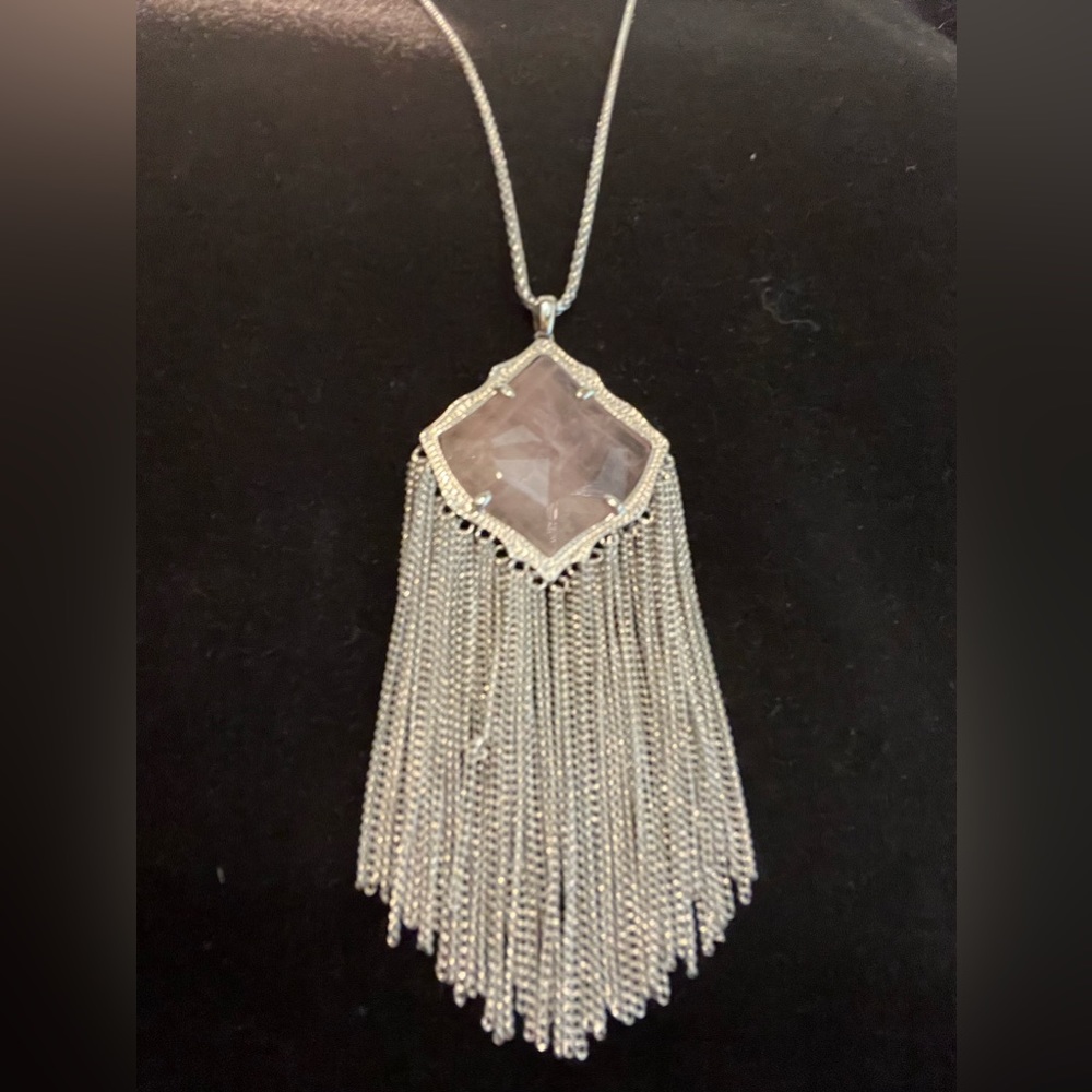 Kendra Scott Silver Kingston Long Pendant